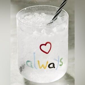 NWT Anthropologie Love Notes Juice Glass